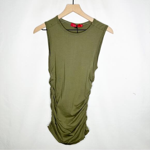 n:PHILANTHROPY Olive Green Sleeveless Ruched Dress NWT in Medium - Picture 1 of 5